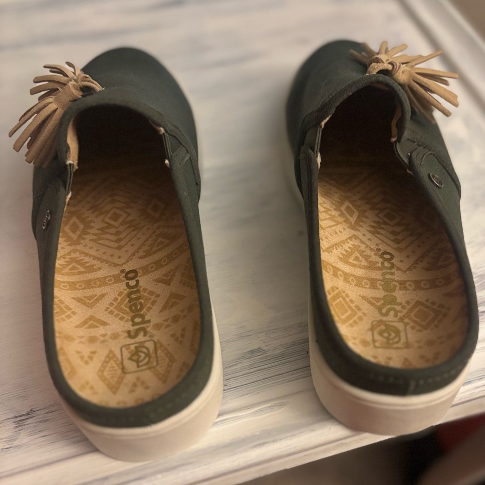 Spenco Orthotic Slide Mules Olive Green - Picture 2 of 9